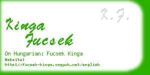 kinga fucsek business card
